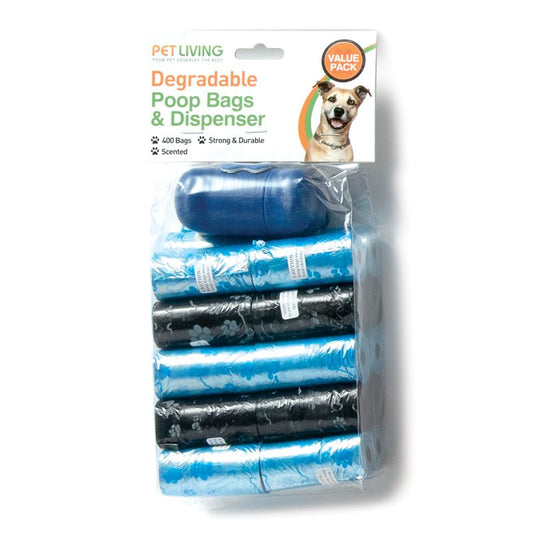 ValuePlus Degradable Dog Poo Bags 400 Pack With Dispenser