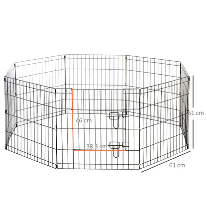 PawHut 8 Panel Dog Playpen Puppy Pen Rabbits Guinea Metal Crate Pet Cage Run Indoor Outdoor