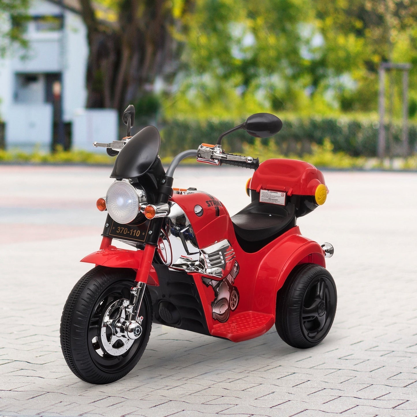 6V Battery PP Kids Motorcycle Ride On Trike w/ Lights Music Horn 18 - 36 Months Red