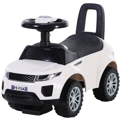 3-in-1 Ride On Car Foot To Floor Slider Toddler w/ Horn Steering Wheel NO POWER Manual Under Seat Storage Safe Design for 1-3 Year Old White