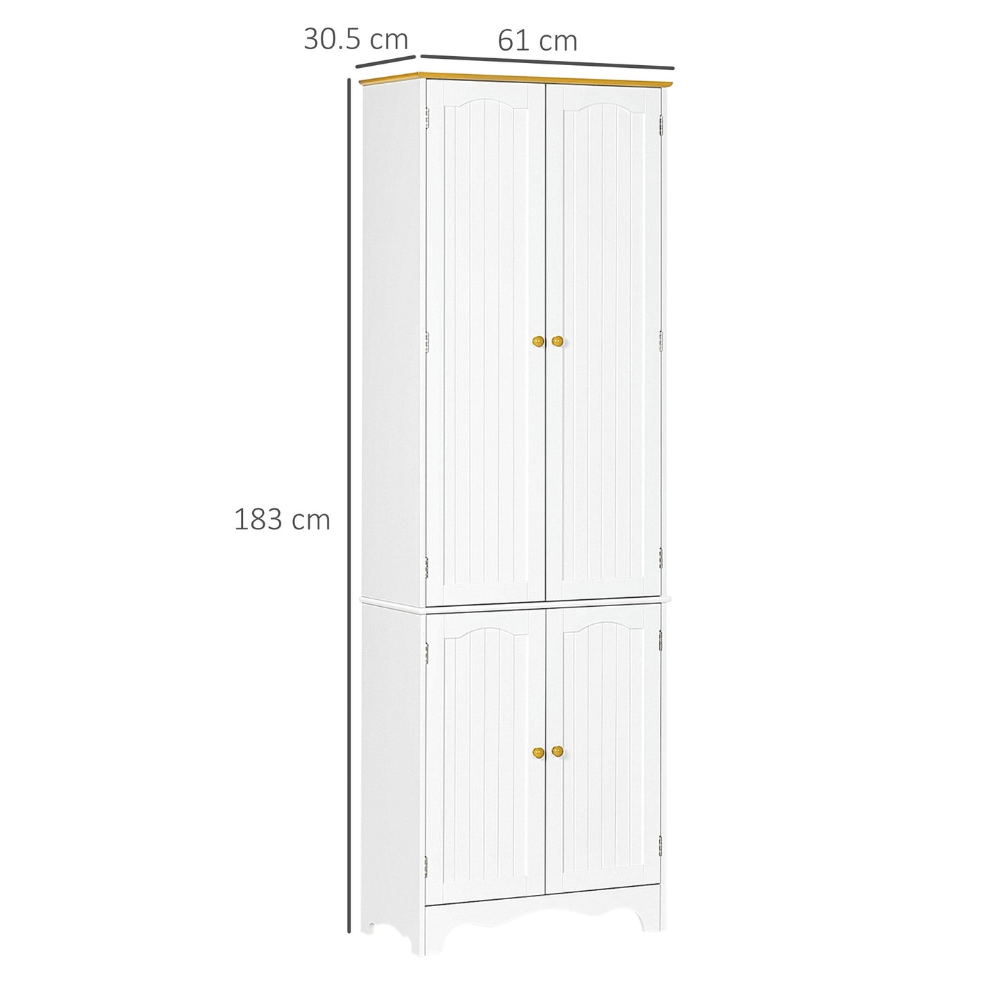 Freestanding 4-Door Kitchen Cupboard