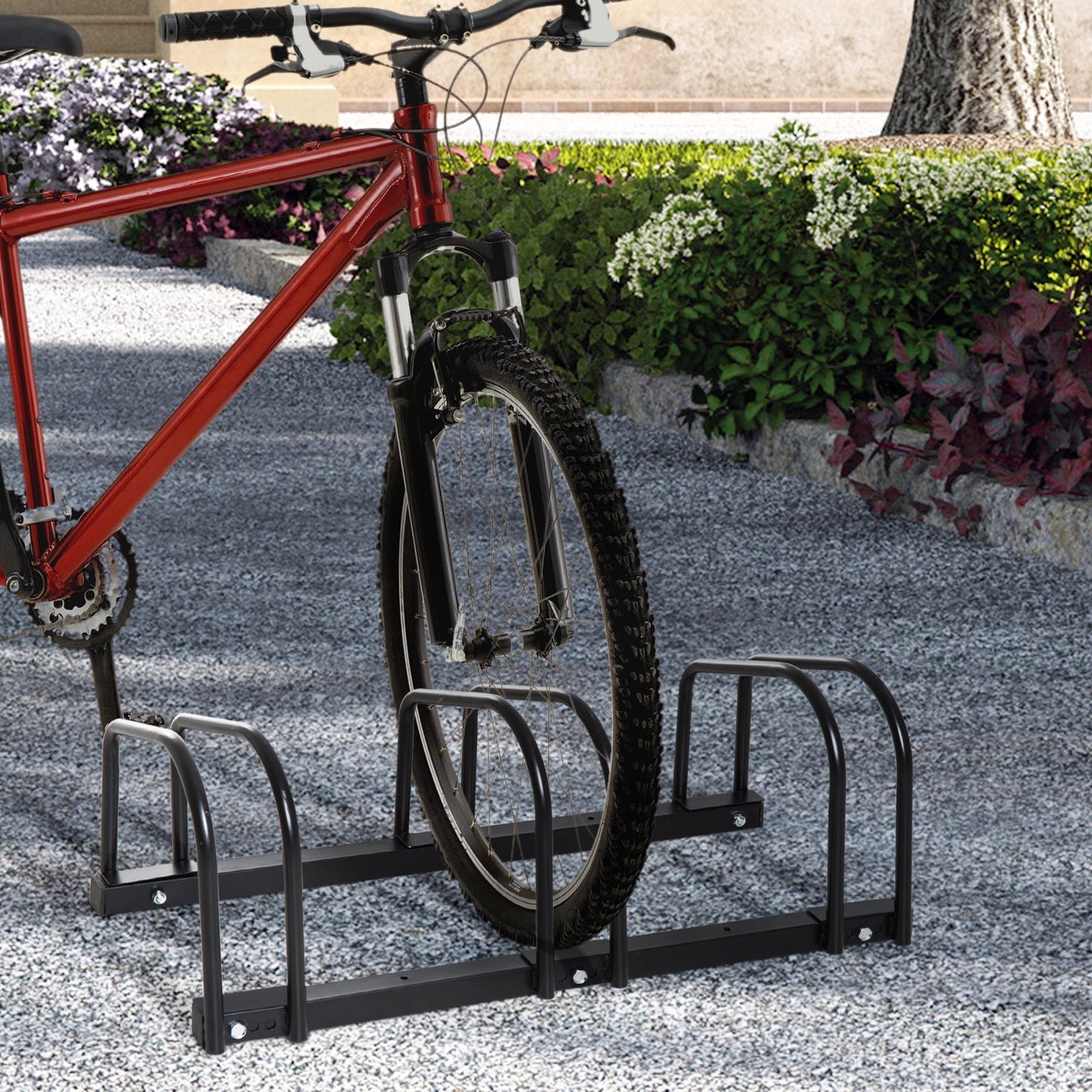 Bike Stand Parking Rack Floor or Wall Mount Bicycle Cycle Storage Locking Stand 76L x 33W x 27H 3 Racks