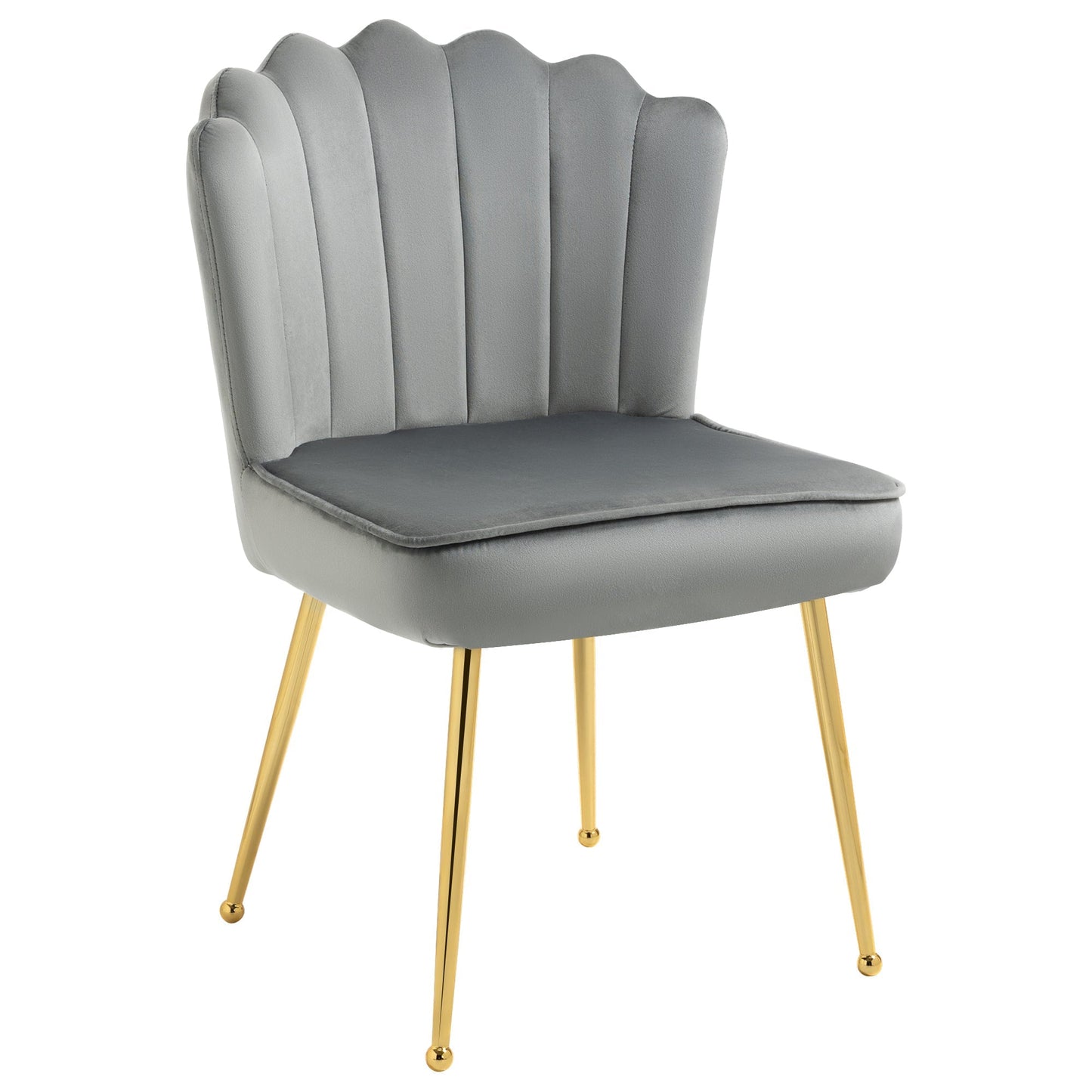 Homcom Velvet-Feel Shell Luxe Accent Chair