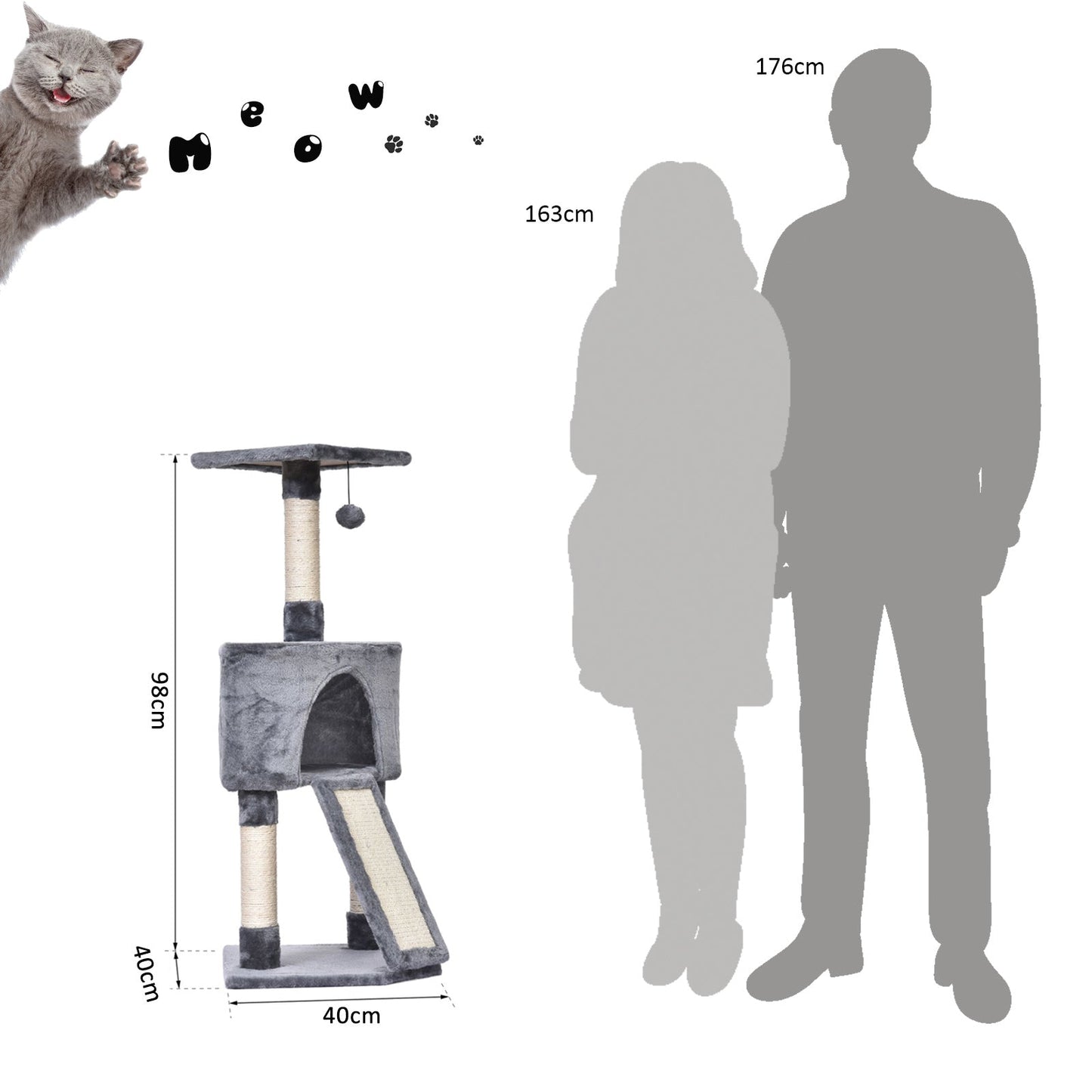 PawHut Corner Cat Tree for Indoor Cats