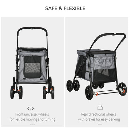 PawHut One-Click Foldable Pet Stroller