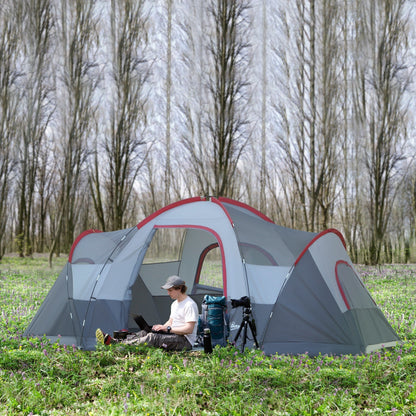 Fibreglass & Steel Frame 5/6 Person Lightweight Camping Tent Blue