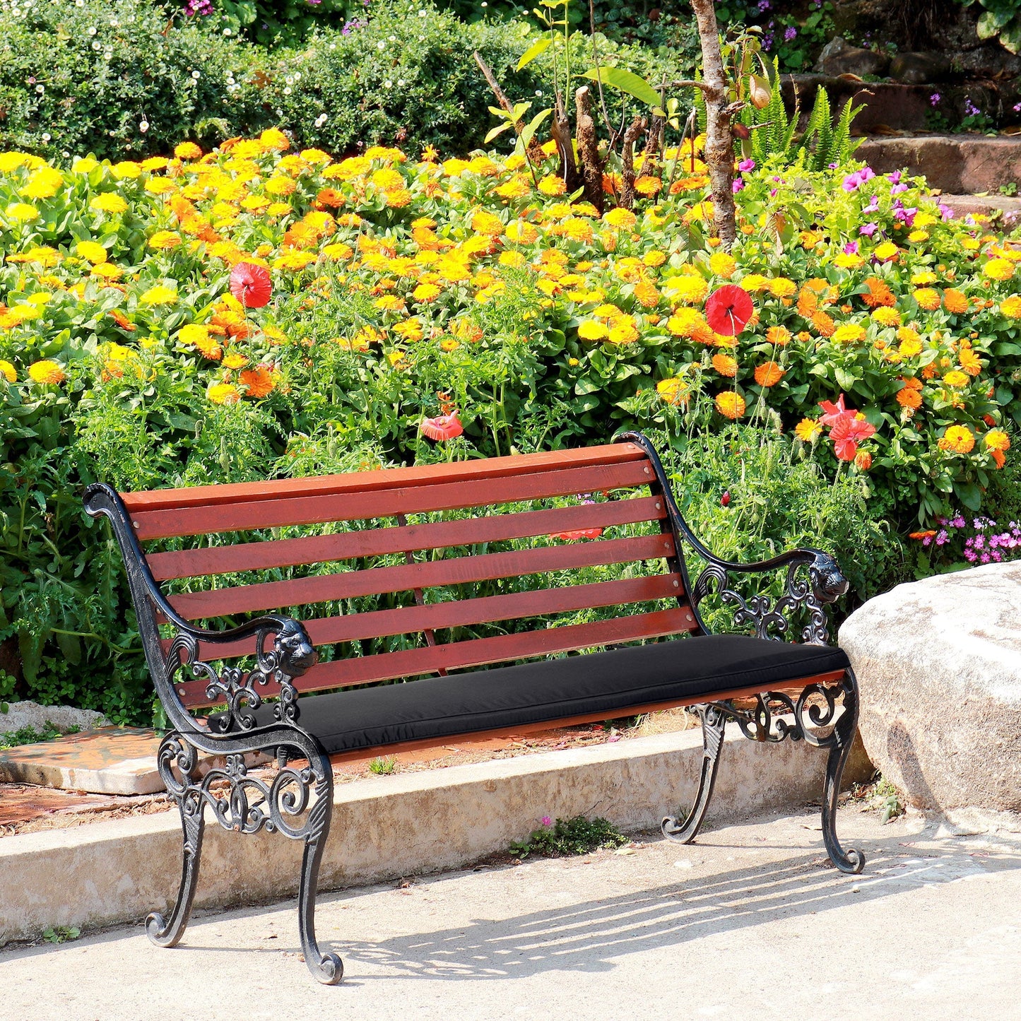 2 Seater Garden Bench Cushion with Ties