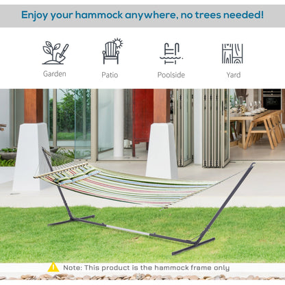 Outsunny 3.1?3.8M Adjustable Universal Hammock Stand Metal Frame Garden Camping Picnic Outdoor Patio Replacement ? Stand Only