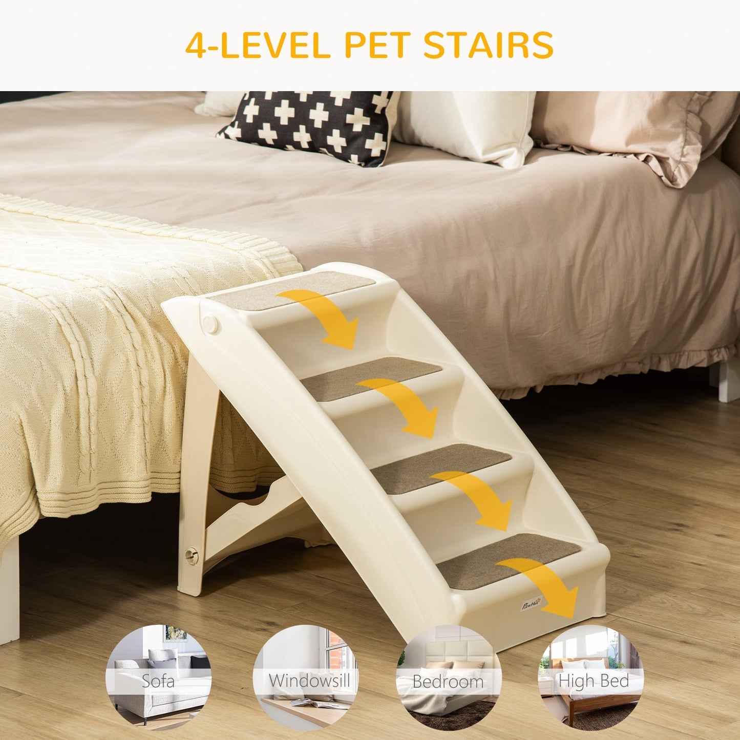 PawHut Foldable Pet Stairs