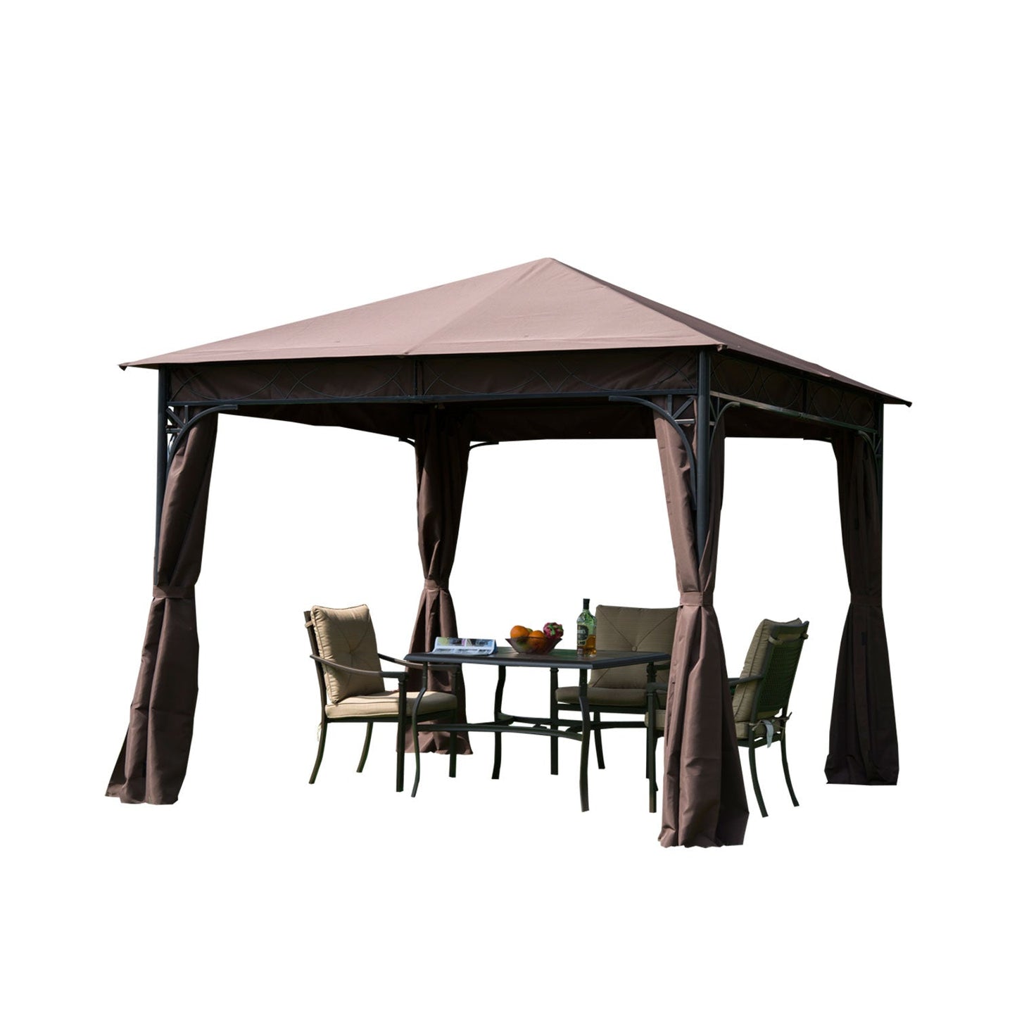 3x3 m Gazebo Pavilion-Coffee