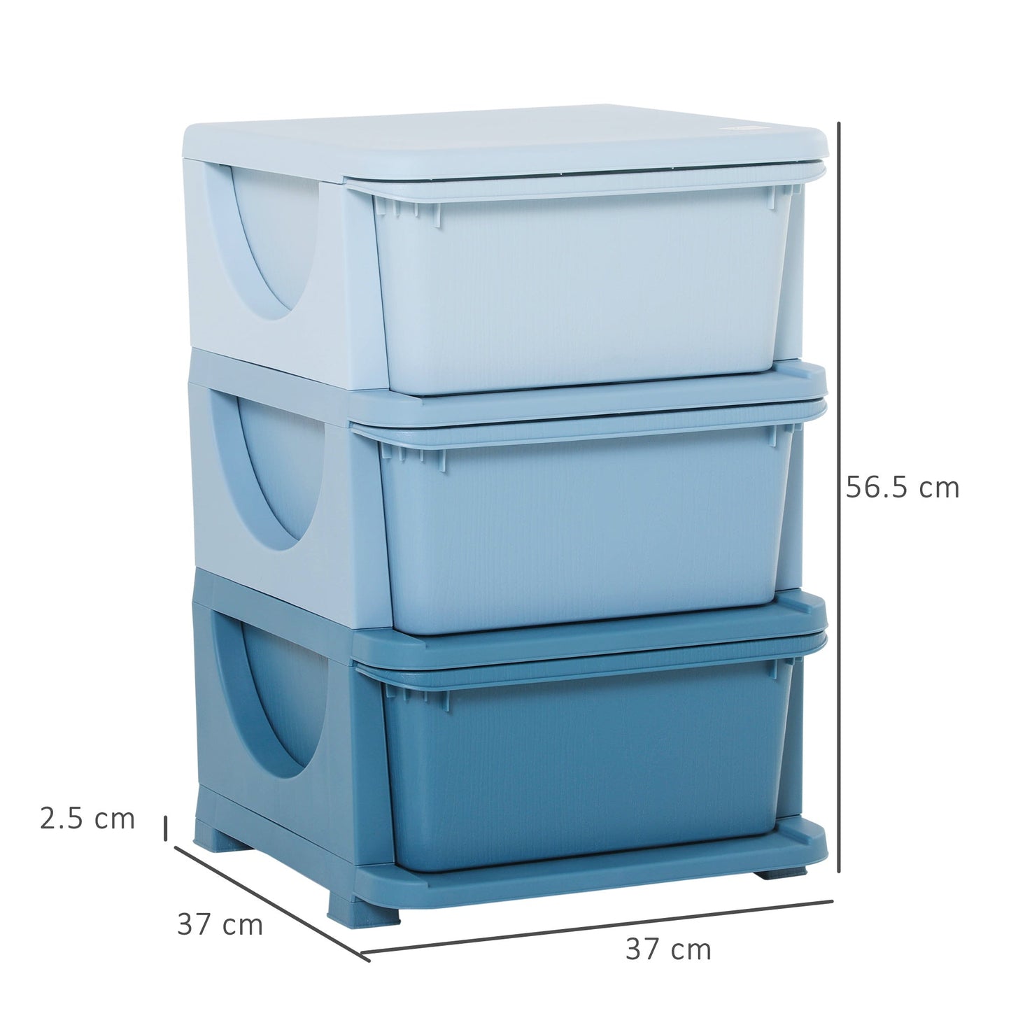 Homcom Kids Three-Tier Storage Unit ? Blue