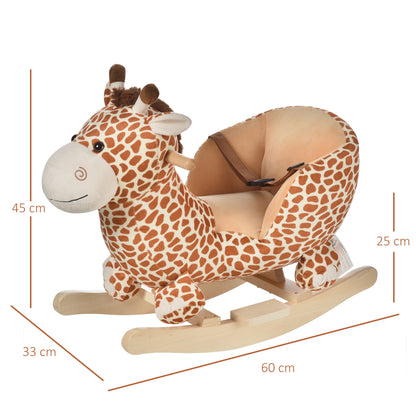 Homcom Kids Rocking Horse Toys Giraffe Seat With Sound Toddlers Baby Toy