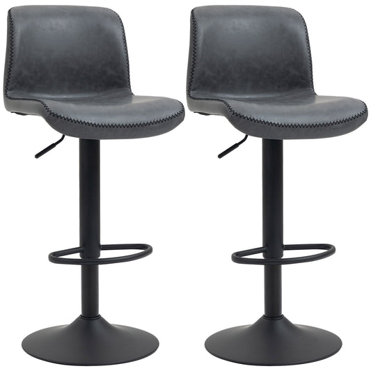 Set of 2 Bar Stool Adjustable Height Swivel Footrest and Base for Breakfast Bar