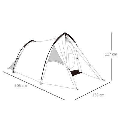 Outsunny Camping Tent For 1-2 Person Tent With Large Window Waterproof For Fishing