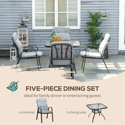 Outsunny 5 Pieces Garden Dining Set