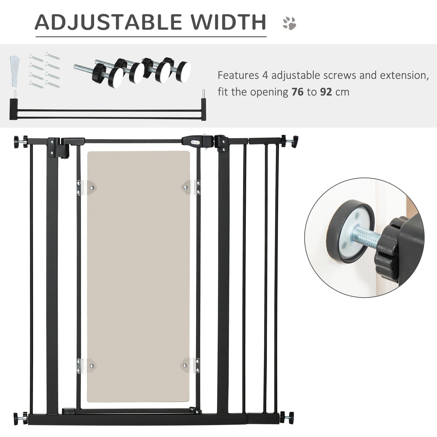 PawHut Pressure Fit Safety Gate for Doorways and Staircases