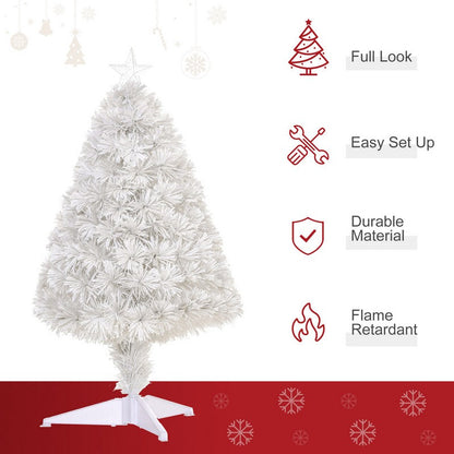 2.5 Foot Prelit Artificial Tabletop Christmas Tree with Fibre Optics Holiday Home Xmas Decoration for Table and Desk