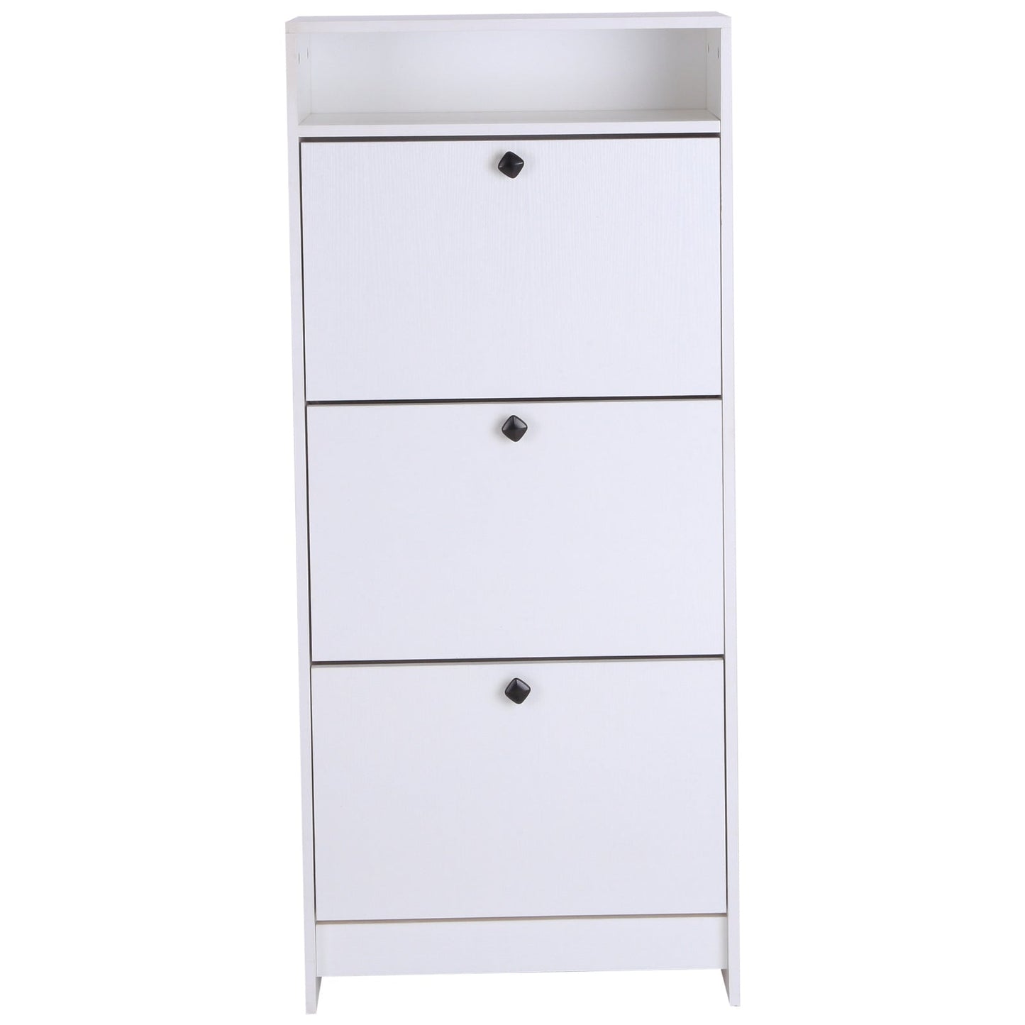 Homcom Three-Tipping Drawer Shoe Storage Cabinet - White