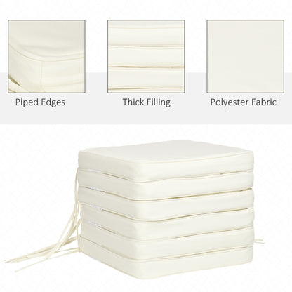 Set of Six Replacement Chair Cushions - Cream White