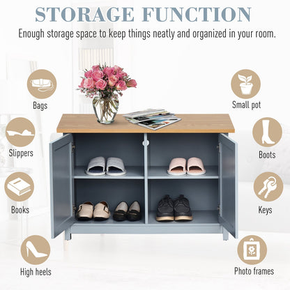 Shoe Storage Two Drawer Grey