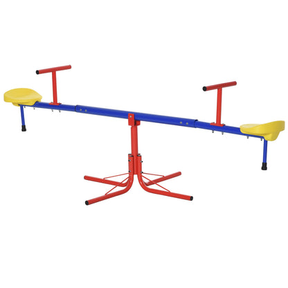 Kids 360 Degree Rotating Metal Seesaw Swivel Teeter Totter Children's Playground Equipment for Garden Outdoor Indoor Swing