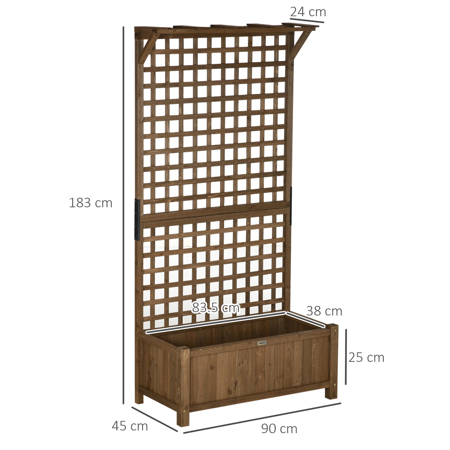 Outsunny Wood Planter with Trellis for Vine Climbing