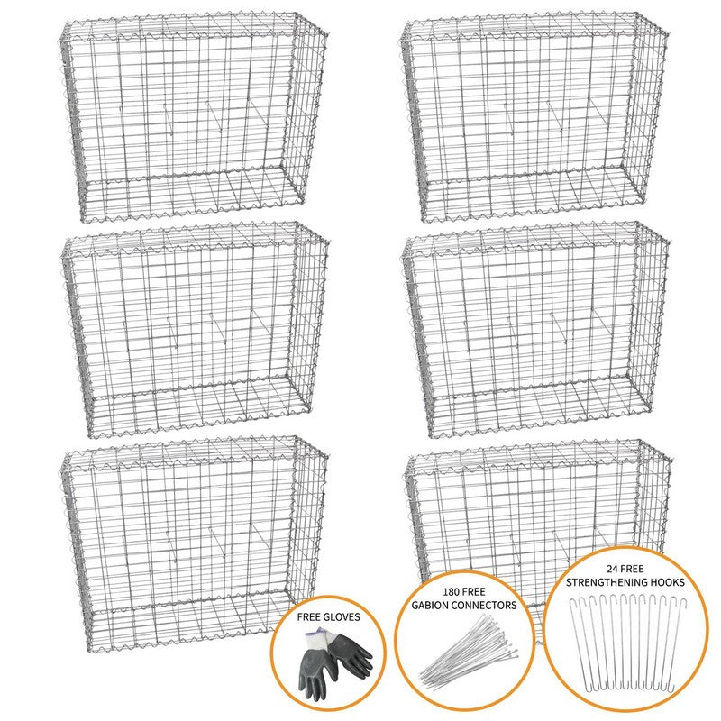 Raven 6-Pack 100 x 95 x 30cm Spiral Garden Gabion Baskets by Raven