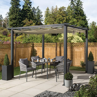 Croft Premium Garden Gazebo 3x3m Aluminium by Croft with a Cream Canopy