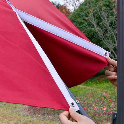 Outsunny 3(M) Led Cantilever Parasol Outdoor Sun Umbrella With Base Solar Lights Red