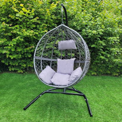 Raven Enchanted Plain Garden Hammock Egg Chair by Raven with Grey Cushions