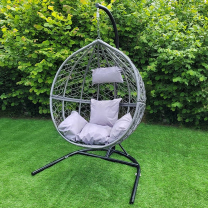 Raven Enchanted Plain Garden Hammock Egg Chair by Raven with Grey Cushions