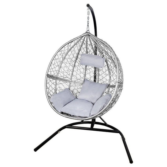 Raven Enchanted Plain Garden Hammock Egg Chair by Raven with Grey Cushions