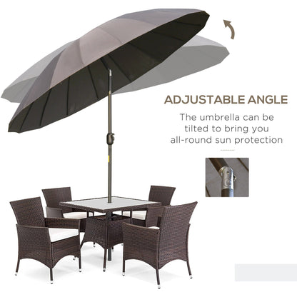 2.6m Shanghai Garden Parasol Umbrella with Crank & Tilt