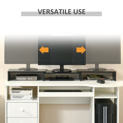 Vinsetto Dual Monitor Stand Riser With Adjustable Length And Angle