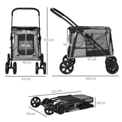 PawHut One-Click Foldable Pet Stroller