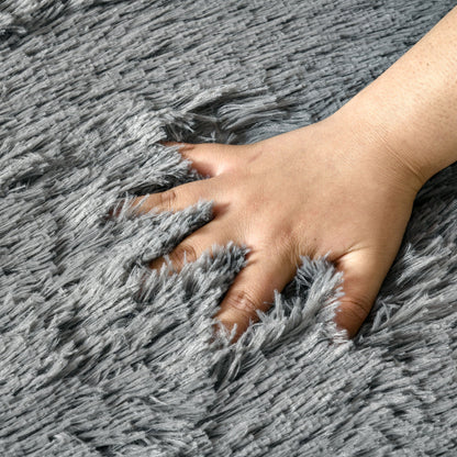 Grey Fluffy Rug