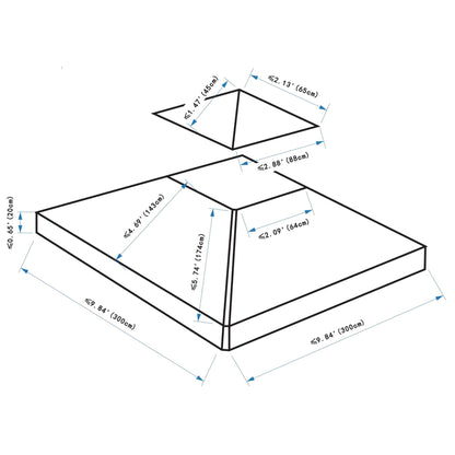 Gazebo Replacement Canopy 3x3 m-Rusty Red