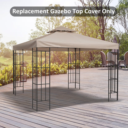 3M Gazebo Top Cover Double Tier Canopy Replacement Pavilion Roof Deep Beige