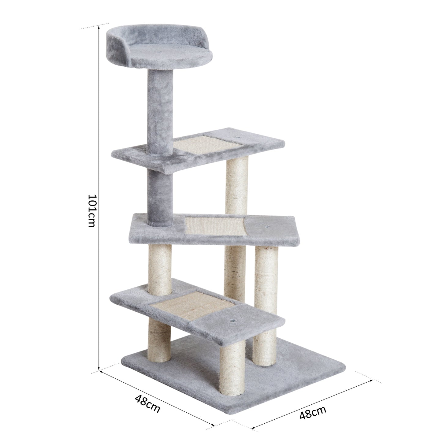 PawHut Plush Cat Tree Activity Center-Grey