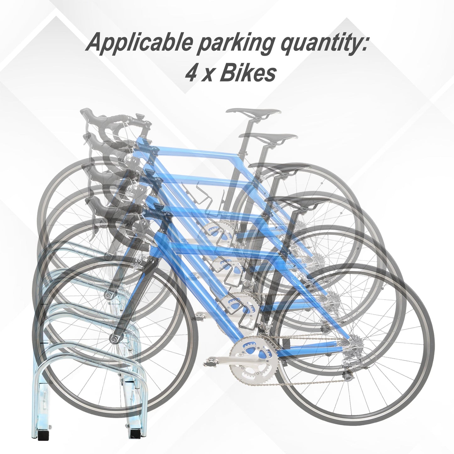 Bike Stand Parking Rack Floor or Wall Mount Bicycle Cycle Storage Locking Stand 4 Racks