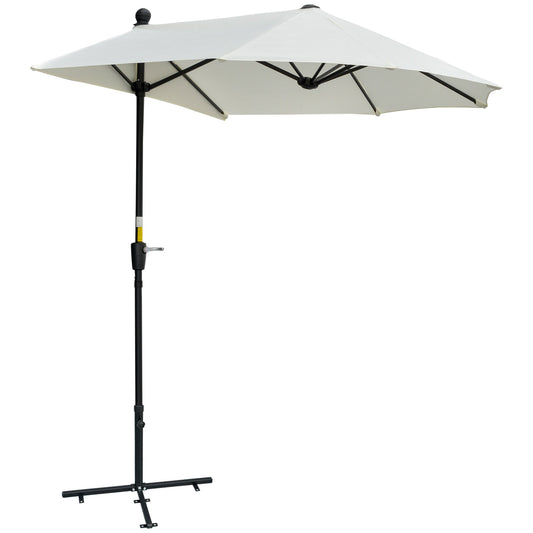 2m Half Parasol Market Umbrella Garden Balcony Parasol with Crank Handle