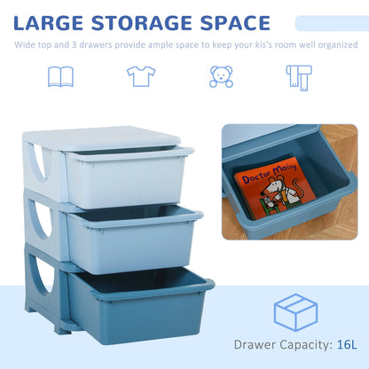 Homcom Kids Three-Tier Storage Unit ? Blue