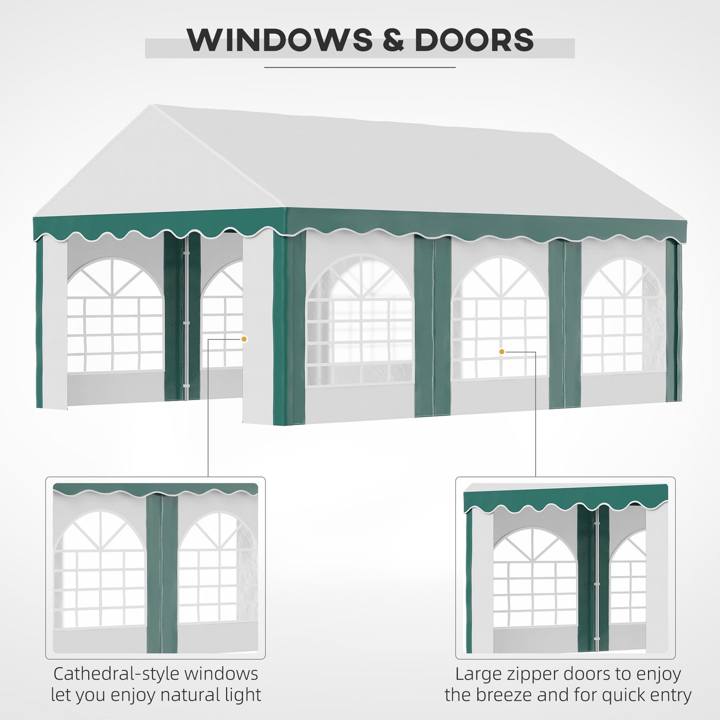 6 x 4m Garden Gazebo with Sides