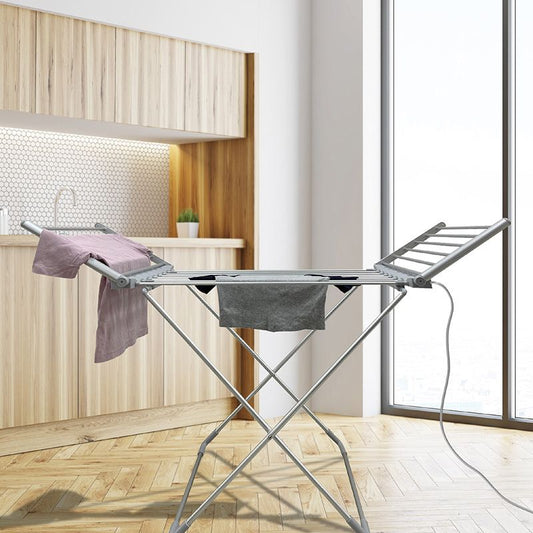 Hamilton McBride Winged Heated Clothes Airer Folding Aluminium 147cm - 230W