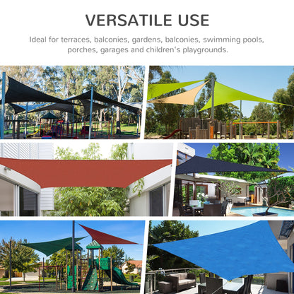 4 x 3m Sun Shade Sail Rectangle Canopy Outdoor Sunscreen Awning with Mounting Ropes for Garden