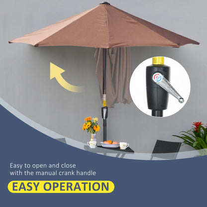 2m Half-Cut Garden Parasol