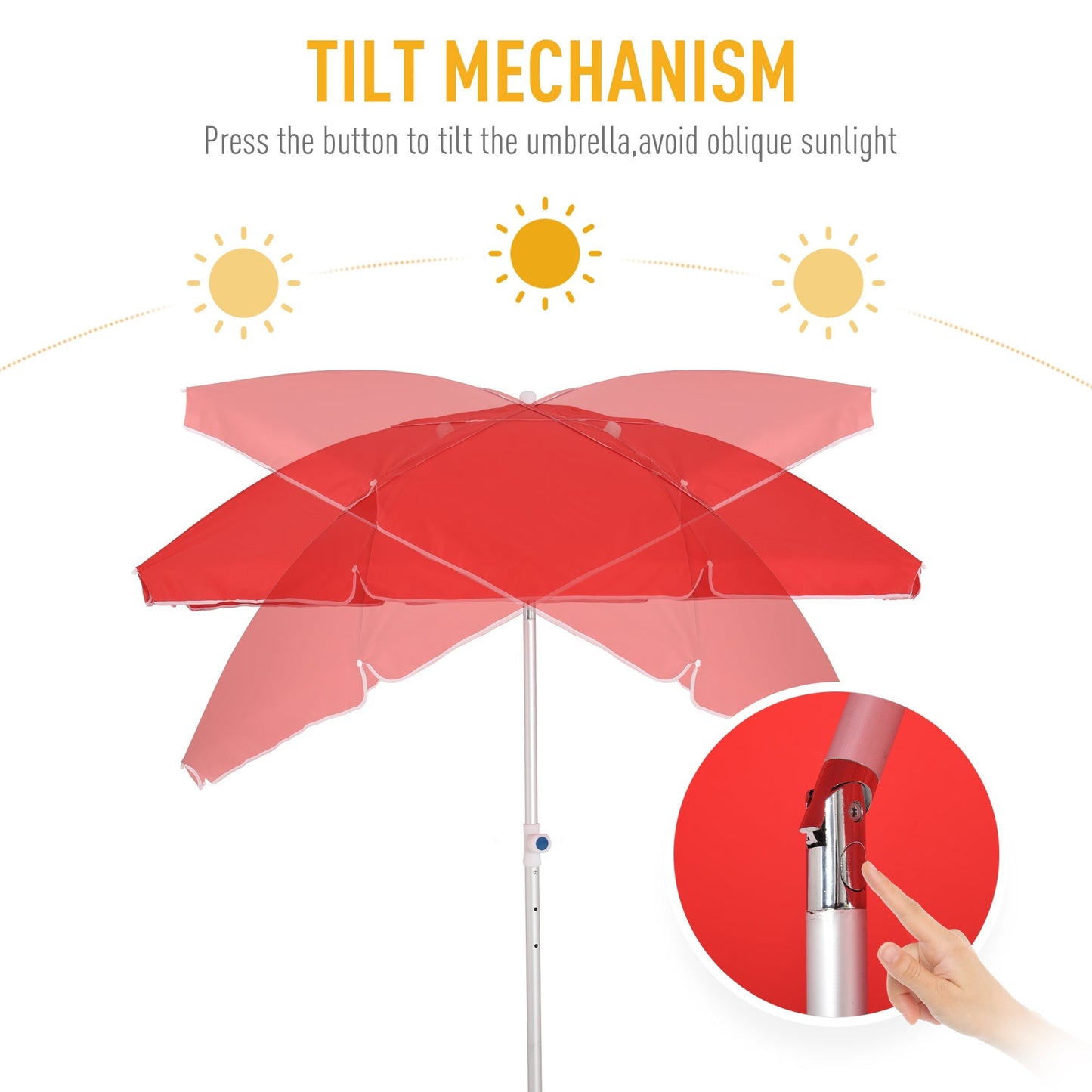 2m Arced Beach Umbrella