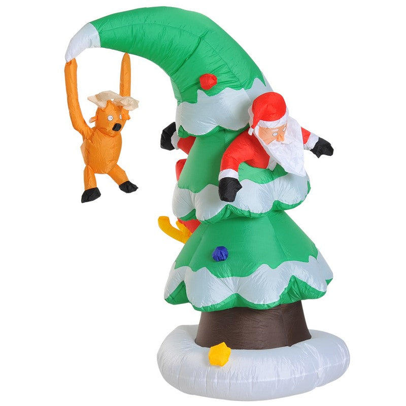 7 Foot Inflatable Christmas Tree W/ Santa Decoration