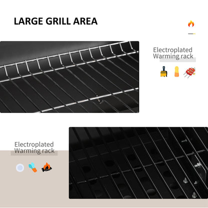 Charcoal Grill BBQ Trolley with Adjustable Charcoal Grate