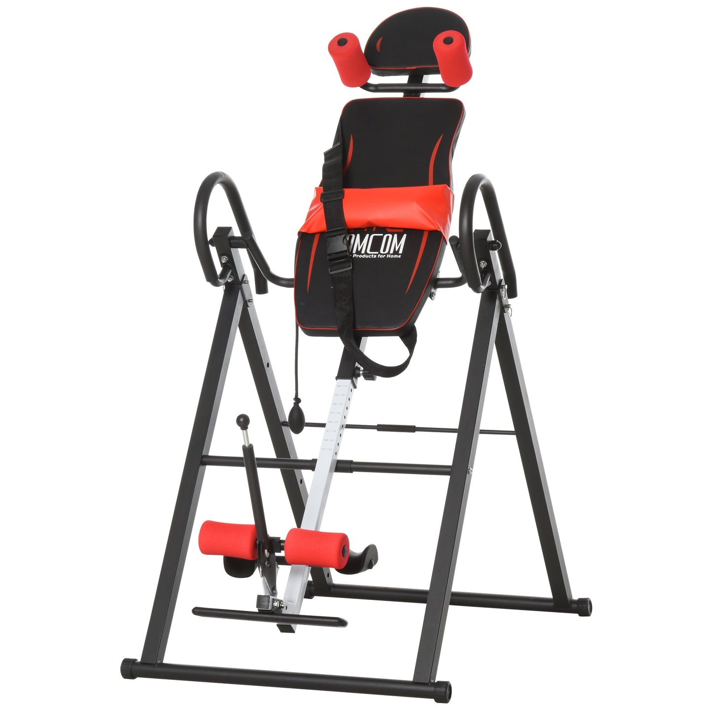 Steel Adjustable Gravity Inversion Table w/ Safety Belt Adjustable Hand Stand Home Back Stretcher Machine Red/Black